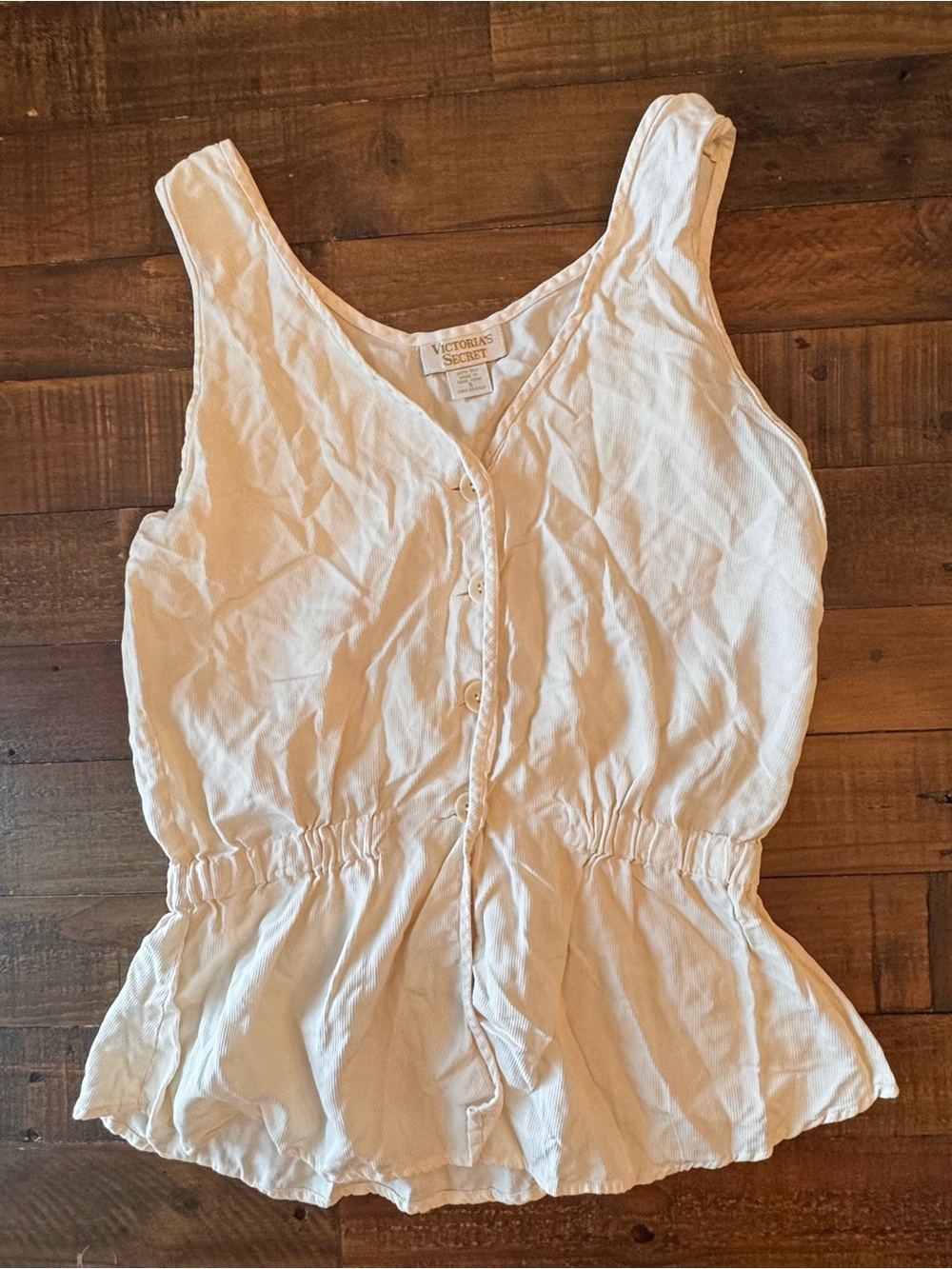VS Button-Front Peplum Tank Top